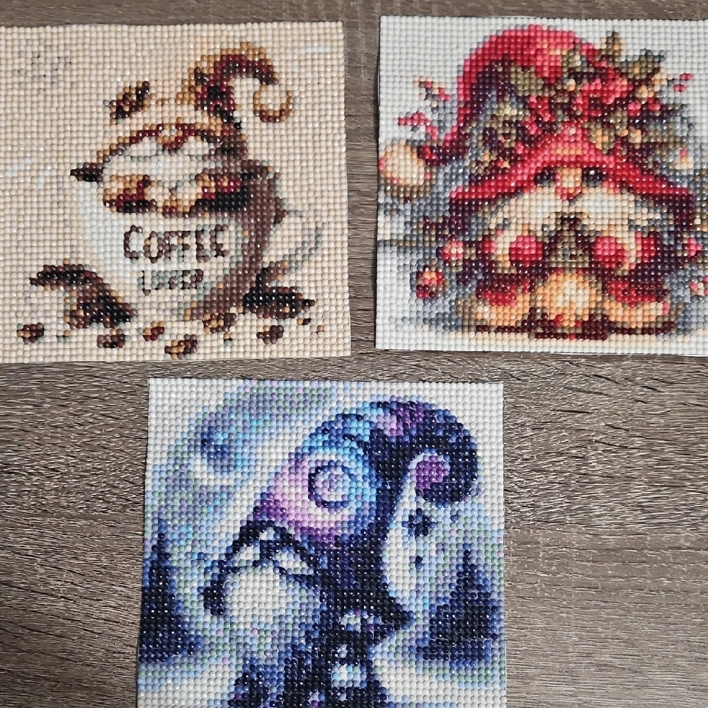Colorful Gnome Completed Diamond Painting, No Frame. 15cm X 15cm
